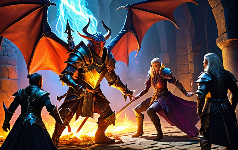 A Well-Balanced Party**
`A group of adventurers in a fantasy setting, diverse character classes (knight, wizard, elf), dynamic pose, fighting a menacing monster, vibrant colors, high fantasy art style, Lineage M style armor, dramatic lighting.`
**