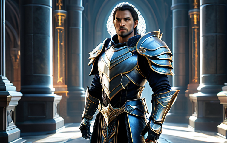 A majestic fantasy RPG hero, fully clothed in intricate, modest, and professional-grade enchanted armor. The character stands confidently in a richly detailed, grand fantasy training hall, subtle magical glows emanating from their perfectly proportioned body and well-formed hands, symbolizing optimized attributes and powerful enchantments. Their natural pose and proper finger count are clearly visible, showcasing natural body proportions. The lighting is dramatic, highlighting the high-quality textures of their appropriate attire. safe for work, appropriate content, family-friendly, perfect anatomy, correct proportions, professional photography, high quality.