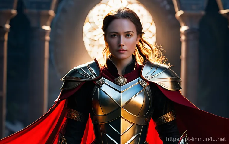 리니지M 캐릭터 이름 변경법 - **Prompt:** "A powerful female warrior, mid-transformation, within a mystical energy field. On one s...