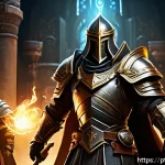 Home 20 리니지M 레이드 스킬 콤보 - A dynamic raid battle scene in a fantasy MMORPG setting, featuring a Priest character clad in ornate...