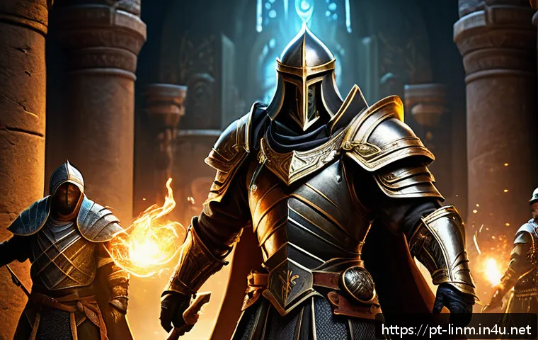 리니지M 레이드 스킬 콤보 - A dynamic raid battle scene in a fantasy MMORPG setting, featuring a Priest character clad in ornate...