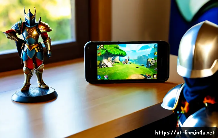 리니지M 이벤트 캐릭터 활용 - Photorealistic Brazilian mobile gamer at a clean home desk, thoughtfully comparing two fantasy chara...